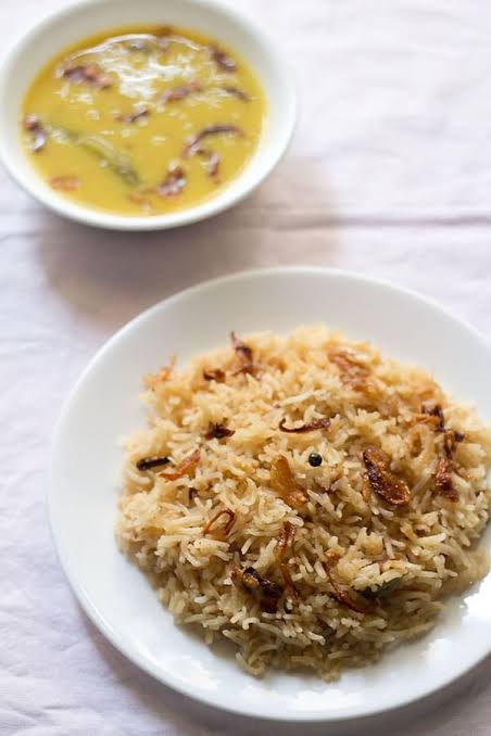 Kadhi with brown rice